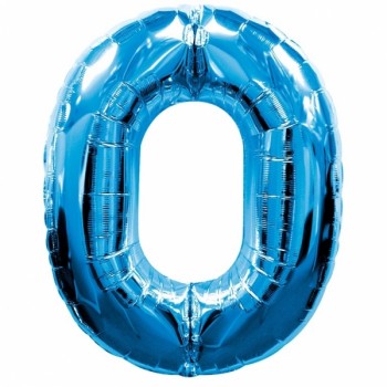 תמונה של בלון הליום ענק כחול ספרה 0