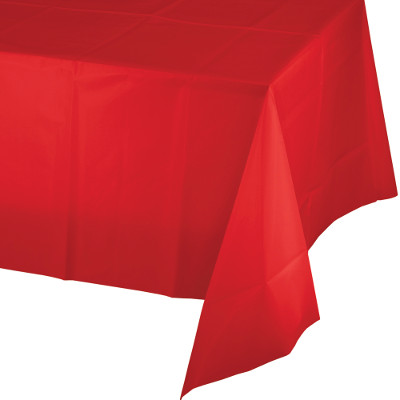 תמונה של מפת שולחן פלסטיק - אדום קלאסי