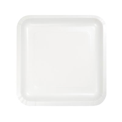 תמונה של צלחות נייר קטנות מרובע לבן