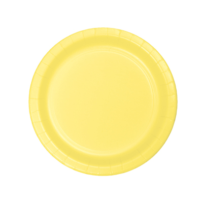 תמונה של צלחות נייר קטנות עגול צהוב מימוסה