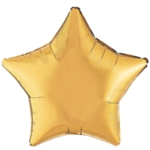תמונה של בלון הליום כוכב זהב - כרום