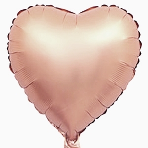 תמונה של בלון הליום לב רוז גולד - כרום