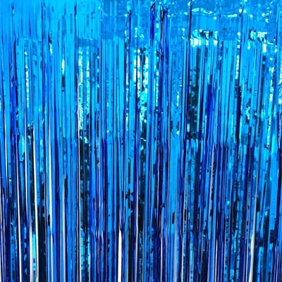 תמונה של וילון פרנזים מטאלי - כחול