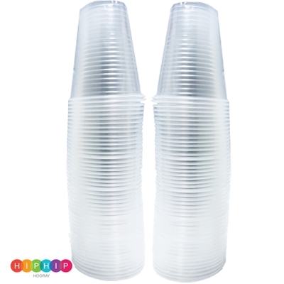 תמונה של כוסות פלסטיק שקופות 100 יחידות
