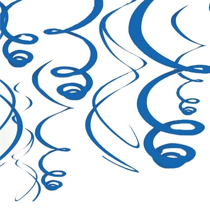 תמונה של קישוט ספירלה כחול מטאלי