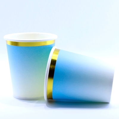תמונה של כוסות נייר חם/קר כחול אומברה