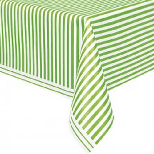 תמונה של מפת שולחן פסים - ירוק לבן