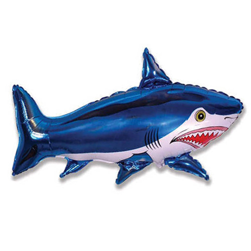 תמונה של בלון הליום ענק כריש כחול