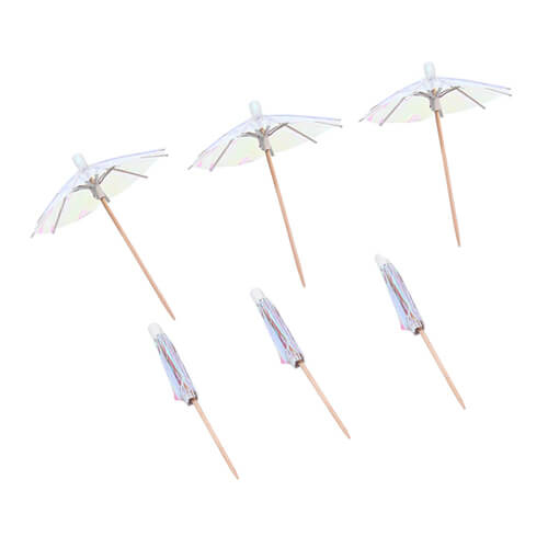 תמונה של מטריות קוקטייל - נאון לבן מבריק