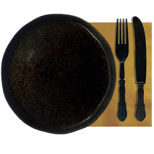 תמונה של שולחן חג סוהו שחור זהב 10 אורחים