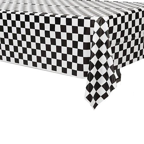 תמונה של מפת שולחן משובצת - שחור לבן