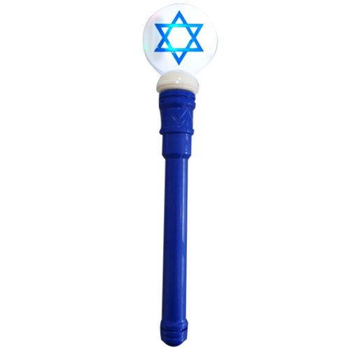 תמונה של מקל אור מנגן ומסתובב דגל ישראל 36ס'מ