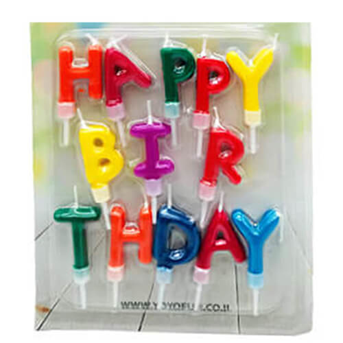 תמונה של נרות happy birthday - צבעוני
