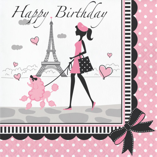 תמונה של מפיות גדולות happy birthday לחגוג בפריז