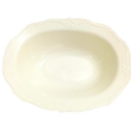 קערה אובלית גדולה וינטג' קרם