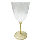 כוסות יין רגל זהב מנצנץ