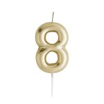נר יום הולדת ספרה 8 זהב מטאלי