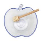 צלוחית דבש דמוי חצי תפוח - עם מקל