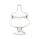 כלי הגשה עם מכסה שקוף על רגל