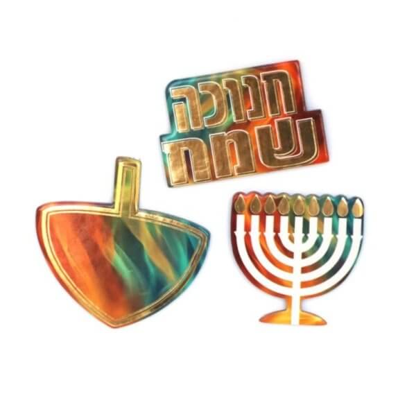 קישוטי שולחן חנוכה שמח