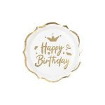 צלחות קטנות זהב לבן HB