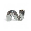 פמוט קרמיקה מעוצב כסוף