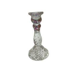 פמוט זכוכית מעוצב עם דפוס ספירלי