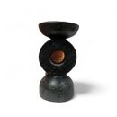 פמוט קרמיקה בעיצוב דקורטיבי שחור