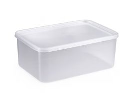 מיכל 4 ליטר שקוף לאוכל+מכסה