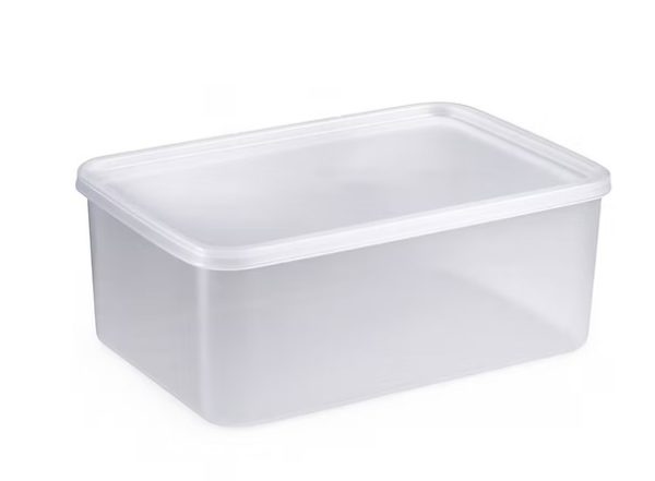 מיכל 4 ליטר שקוף לאוכל+מכסה